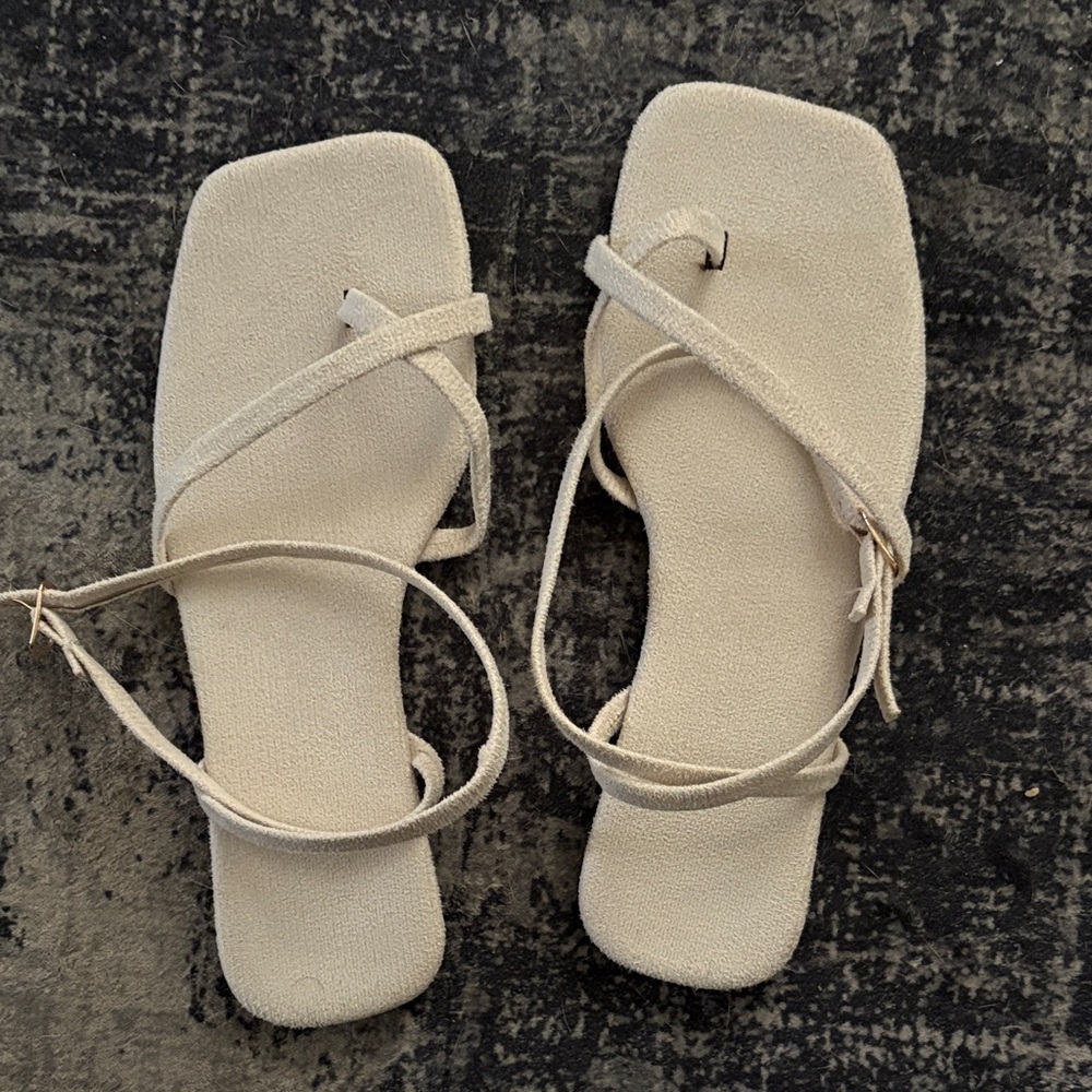 SHEIN Cream Strappy Sandals
